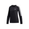 Sudadera de cuello redondo de forro polar con 3 Rayas para Mujer Sudadera Negra FL4894