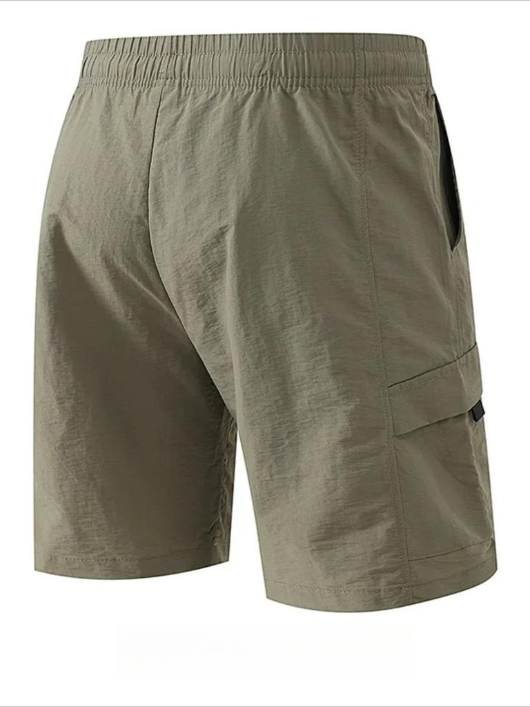 Cotton blend men's casual shorts with drawstring waistband and pants pockets - Lightweight, breathable fabric for summer and outdoor activities