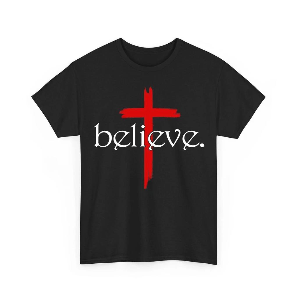 Believe In Cross Jesus Christ Christian Sayings Bible Faith God Vintage T-Shirt