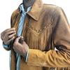 Herren-Lammfell-Wildleder, traditionelle Cowboy-Western-Lederjacke, brauner Mantel mit Fransen, Indianerjacke, Wildleder, Partykleidung, Geschenk für ihn