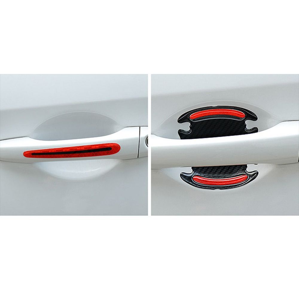 8Pcs/Set Reflective Car Door Guard Self-Adhesive Door Handle Protective Film  Driving Safety