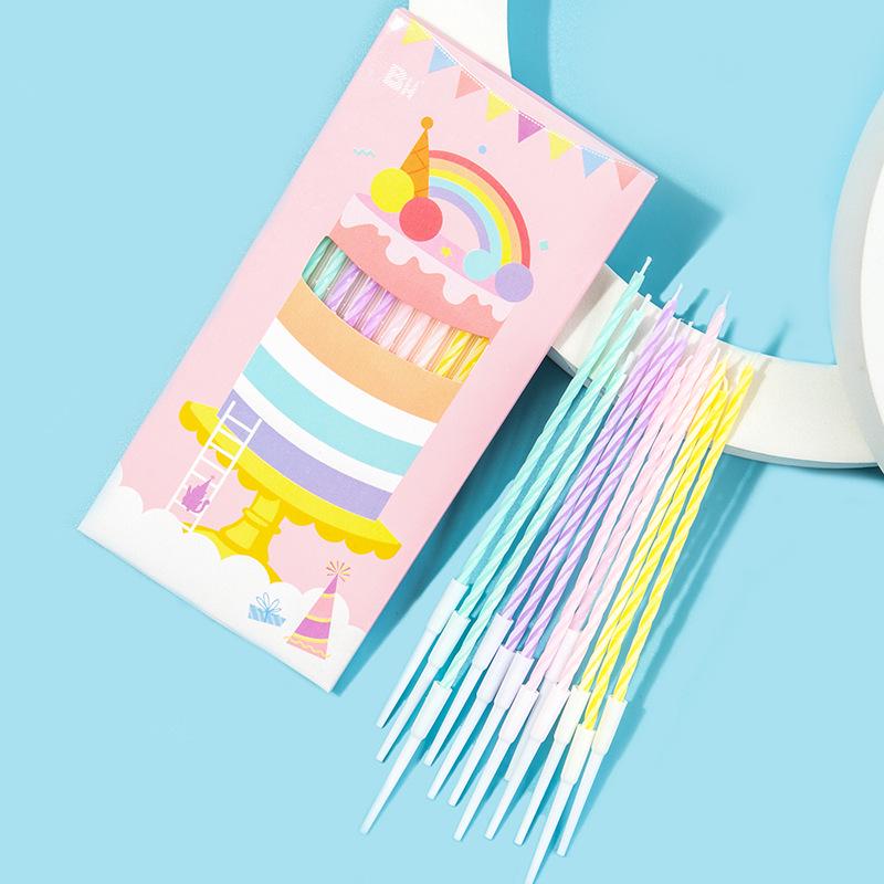 

Пастельные ребристые свечи-макаронс для дня рождения - Вставки для украшения торта