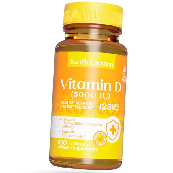 

Вітамін Д, Vitamin D 5000, Earth s Creation 100гелкапс (36604032) 100softgels