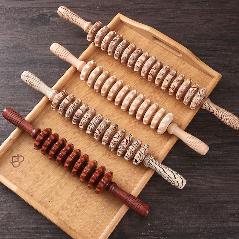 Wooden Full-Body Meridian Massage Roller for Yoga and Fitness