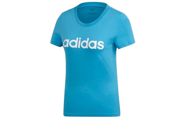 Adidas T Shirts Women s Blue Crew Neck Moderate Straight Fit DU0630 S