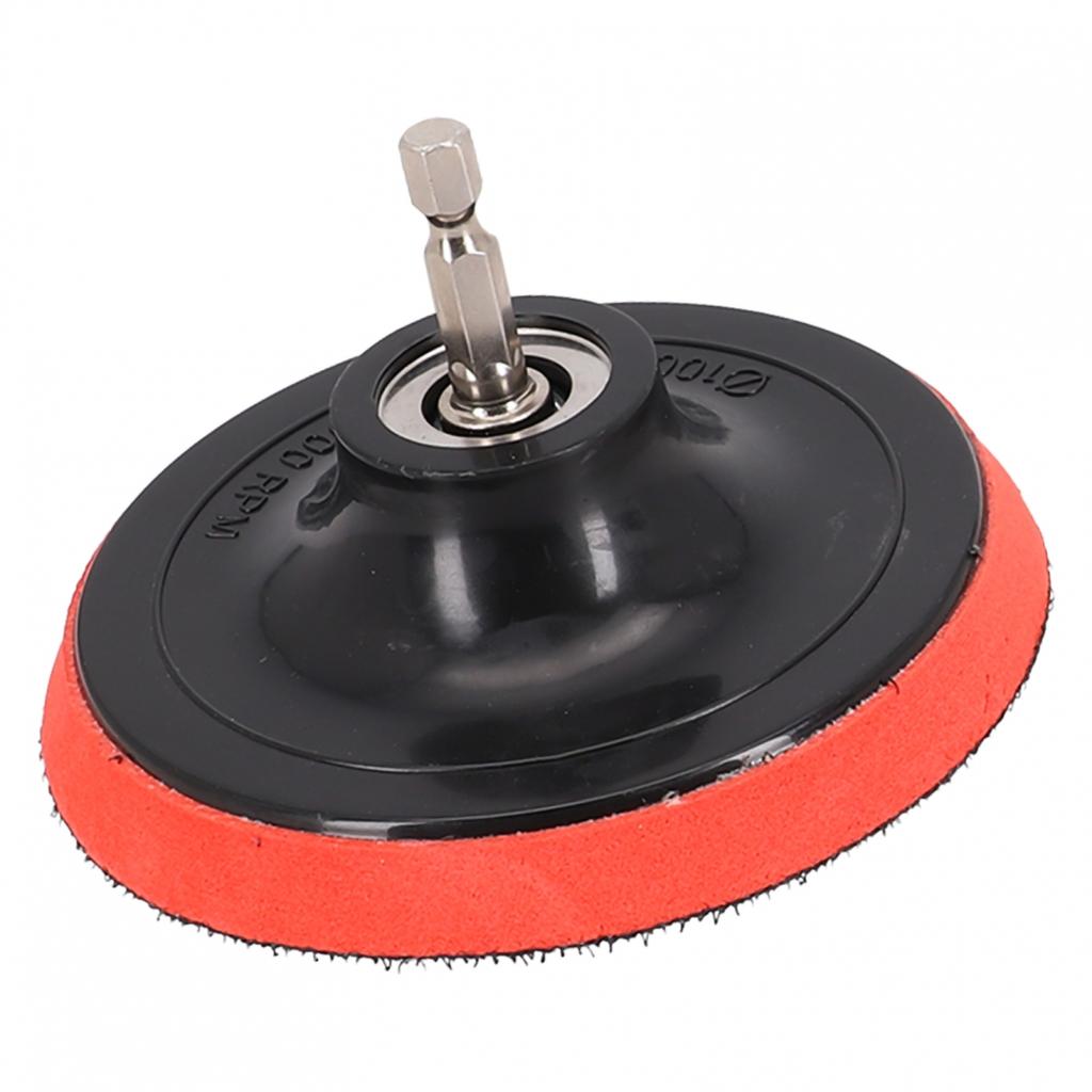 4 Inch/100mm Sanding Pad Accessories Black/Red Drill Adapter