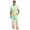 Men's Short Sleeve Pajama Set with Button Fly and Elastic Drawstring Waist