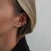 Golded C-shaped Ear Clip Silver No Piercing Earrings Hip Hop Gold Jewelry  Daily