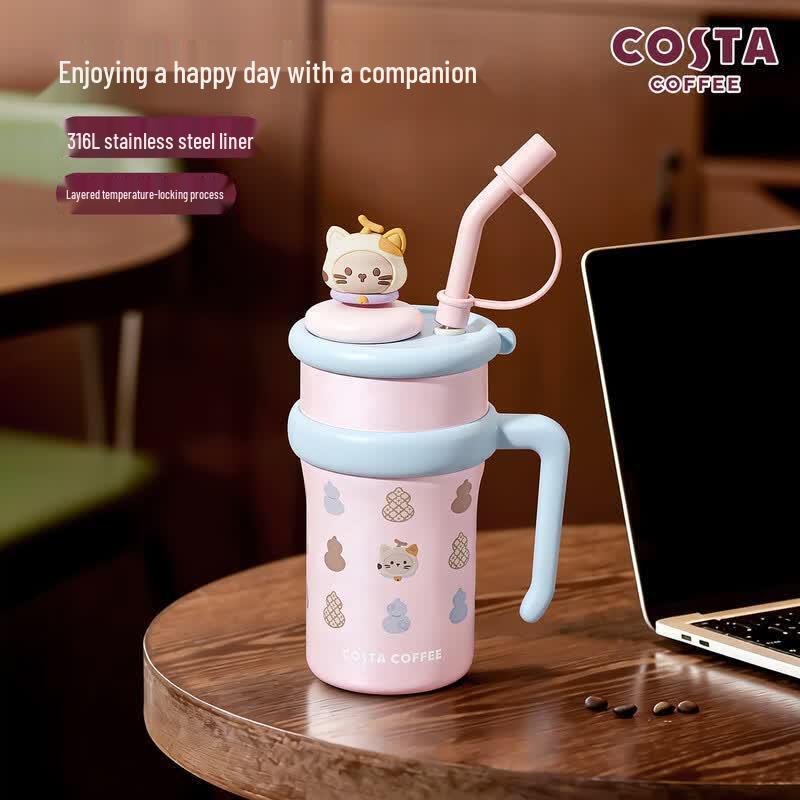 COSTA Кружка-термос Кот Удачи 900 мл с фигуркой
