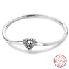 925 Silver Heart Shaped Series Love Forever Shining Zircon Bracelets Fit DIY Charm Beads Birthday Jewelry Gift