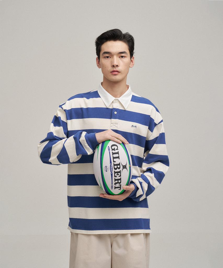 LE TIGRE Rugby Stripe Longsleeve T-Shirt (Ecru-Blue)
