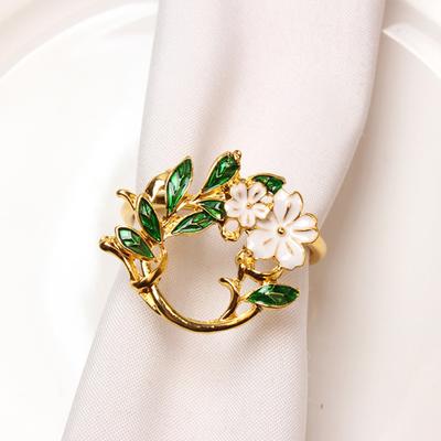 6 Pezzi Anelli Portatovagliolo Ghirlanda di Natale Foglie, Fibbie per Tovagliolo Gardenia, per Cene Feste di Matrimonio Decorazione Tavolo da Pranzo
