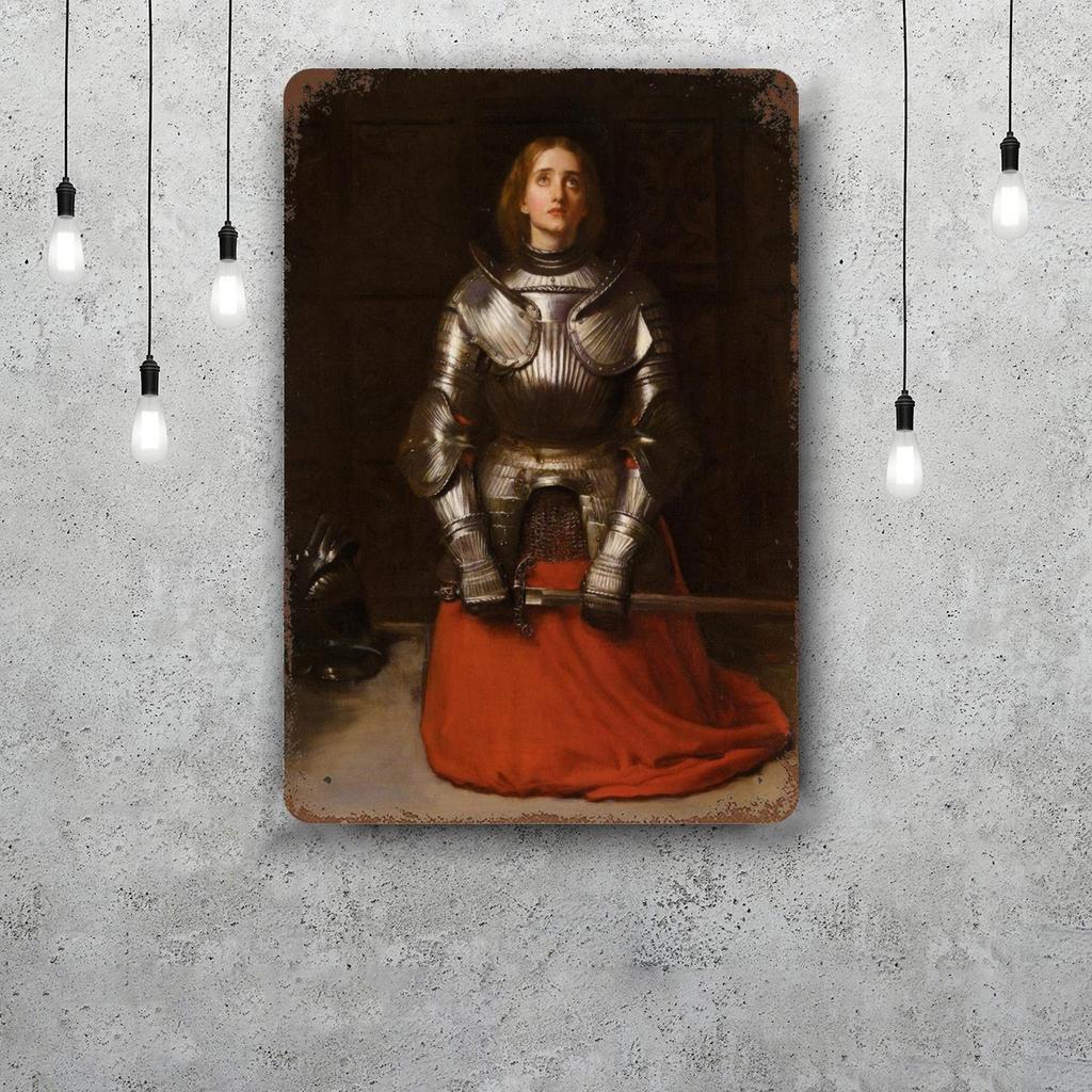 St Joan of Arc Vintage Metal Tin Signs Posters Decor Retro Metal Plaque Wall Art Decor for Garage Bar