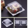 100pcs 5 X 5 Inch Clear Plastic Hinged Take Out Containers Clamshell Takeout Tray Food Clamshell Containers for Dessert, Cakes, Cookies, Salads, Pasta