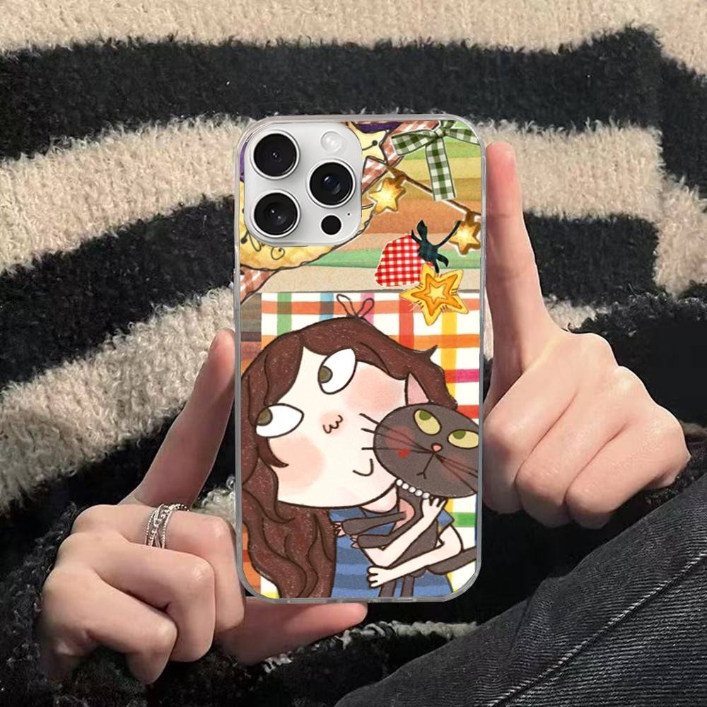 Charlie And Lola Anime Phone Case For iPhone 17 16 15 14 13 Pro Max 11 12 Plus Silvery Satin Silicone Back Case