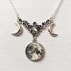 Fashion Moon Crystal Pendant Necklace For Women With Geometric Design And Cross Chain