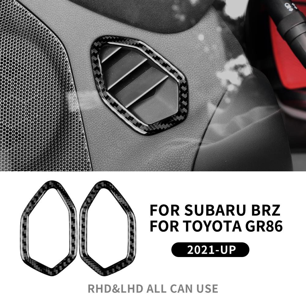 

Sticker For Subaru BRZ Toyota GR86 2025 2025 2025 2025 Car Air Outlet Frame Trim Real Carbon Fiber Stickers Interior Accessories чорний