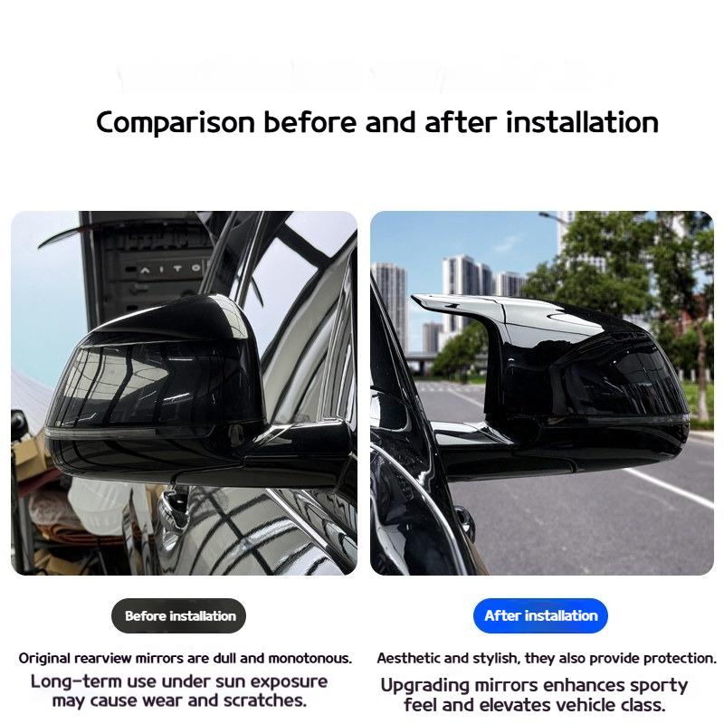 Dla BMW X5 G05 -2025 Wzmocniona osłona lusterka wstecznego w kształcie rogu z zestawem Black Jedi dla efektu czernienia