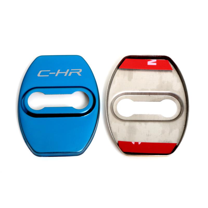 4pcs Car Door Lock Cover Protect WQF5 Buckle Cover Stickers For Toyota C-HR CHR Accessories Car Styling