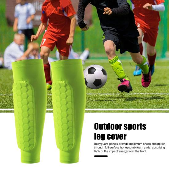 2 Pairs Soccer Shin Guards for Kids Youth Adult Calf Compression Sleeve with Honeycomb Pads Protective Gear for Football Baseball Boxing