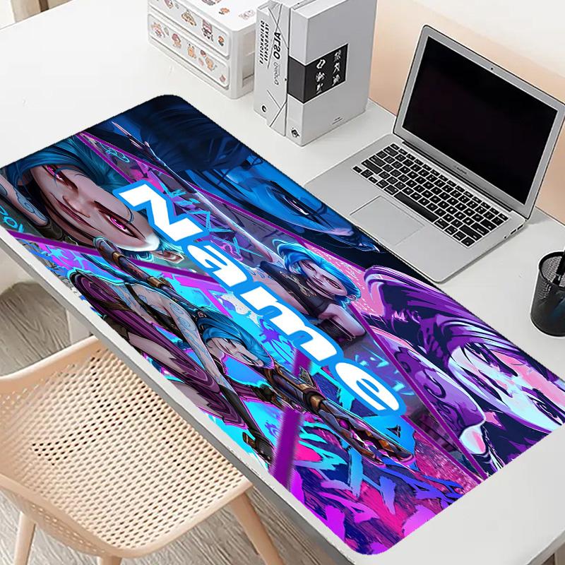 Custom Name Personalized Jinx Pattern Mousepad, Laptop PC Desk Mat, Decorative Desk Mat for Home Keyboard Pad Gift