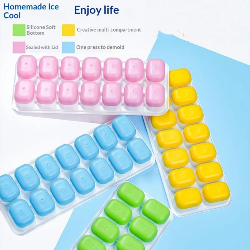 Convenient 14 Slot Cube Tray Mold for Effortless Ice Tray Removal