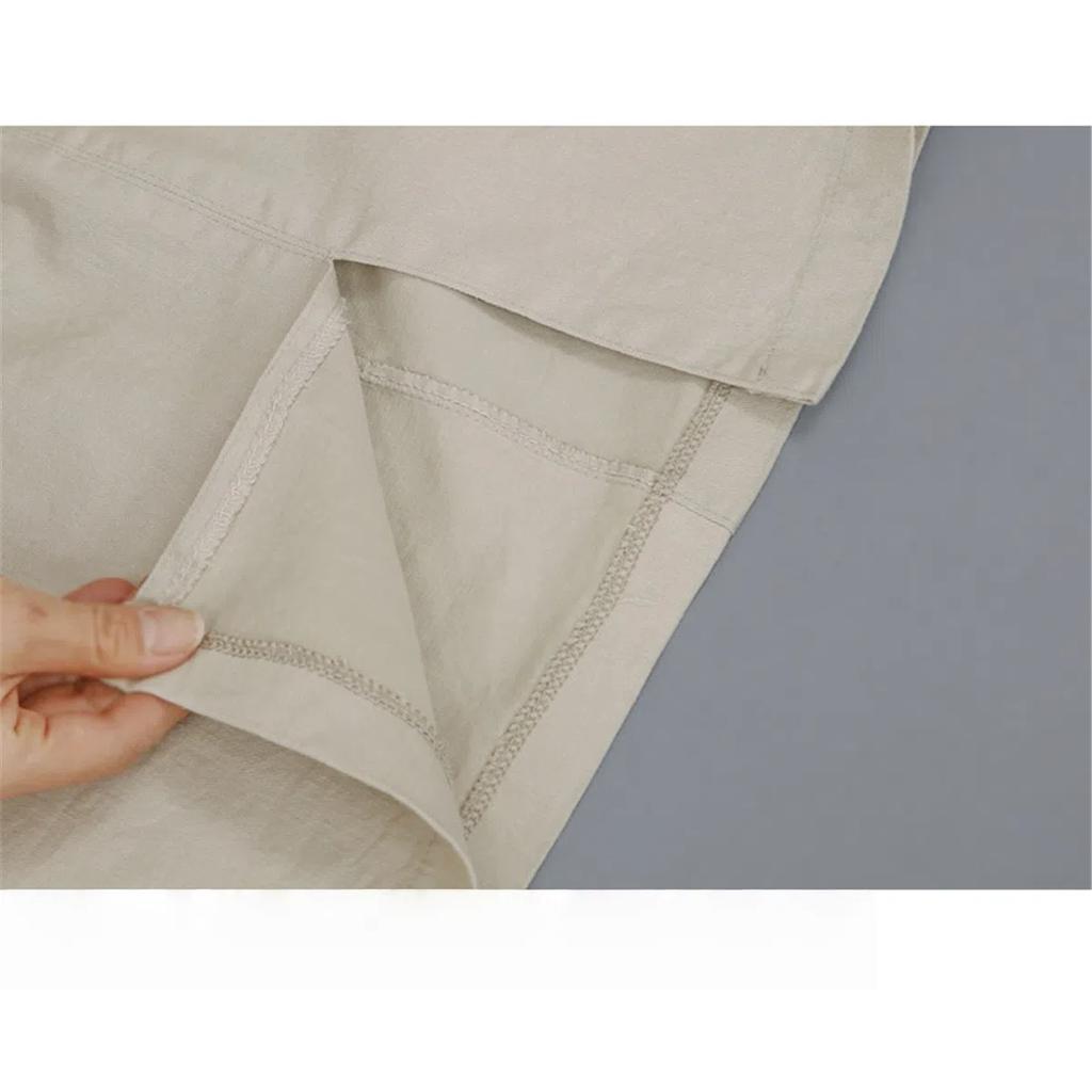 Half-body Skirt Open Short Skirt Female 200 Pounds Spring And Summer Big Yards Elastic Waist One Step Skirt Thin Thin Package Hip Open Fork Skirt