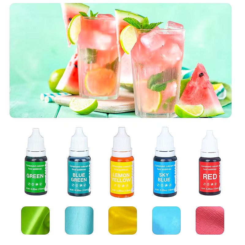 5pcs of Water Oil Dual-use Pigments Suitable for Various Hand Dyeing Purposes Plasticine Handmade Soap Baking Cream Coloring Etc