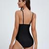 European & American Sexy Halter Backless Plus Size One-Piece Swimsuit for Women
