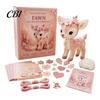 Handmade Gift Idea Pink Animals Patchwork Kit, DIY Felt Woodland Friends Sewing Project, 3D Cute Creative Hobby Kit Art Craft for Beginners Home Decor