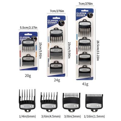 3 Pcs Hair Clipper Guards Guide Combs Trimmer Cutting Guides Styling Tools Attachment Compatible 1.5mm 3mm 4.5mm