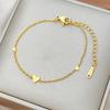 Fashion 316L Stainless Steel Love Heart Bracelet for Women Tiny Gold-Plated Clavicle Chain Girl Wedding Party Charm Jewelry Gift