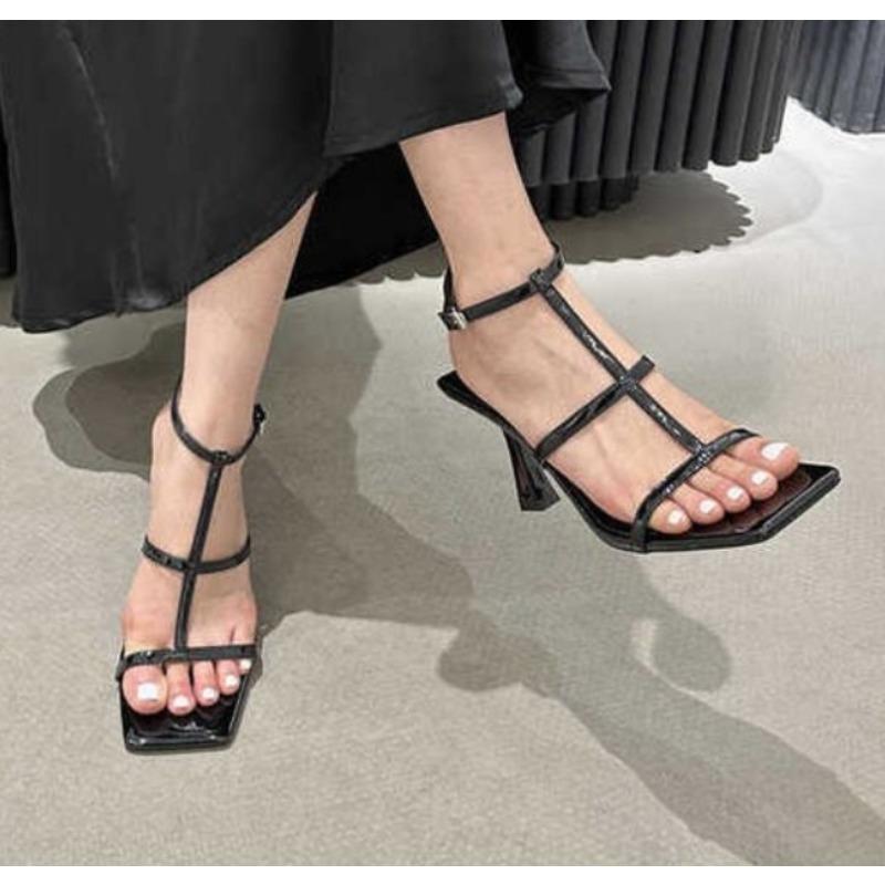 Fashion New Summer High Heels Women Gladiator Sandals Fashionable Narrow Band Singbacks Mules Party Dress Shoes for Ladies Zapatos Mujer