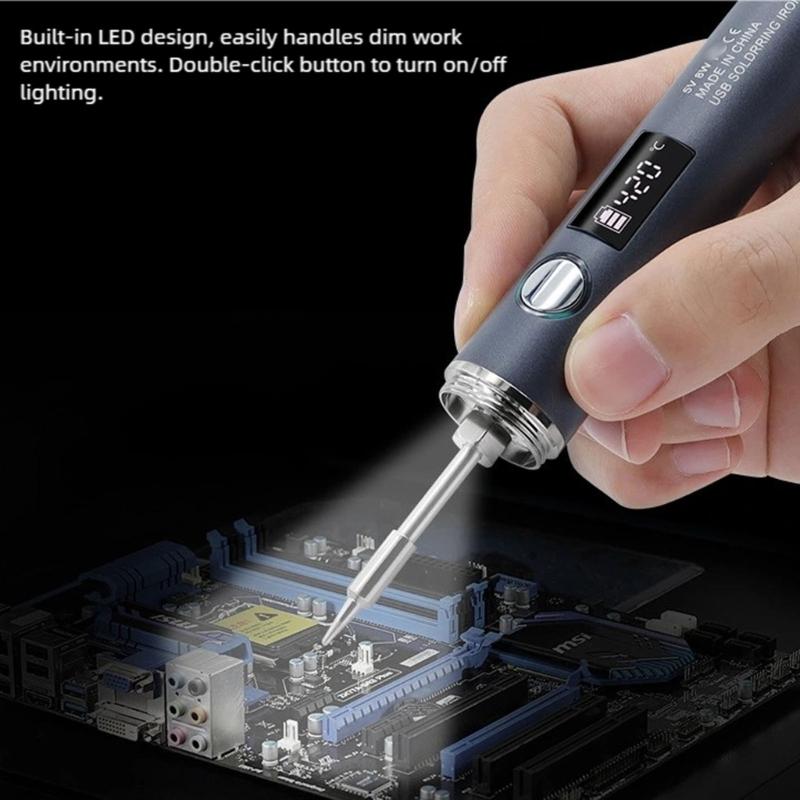 Portable Digital Soldering Iron 1400mAh Battery Provide 30 Minutes Continuous Operations for Extended Use
