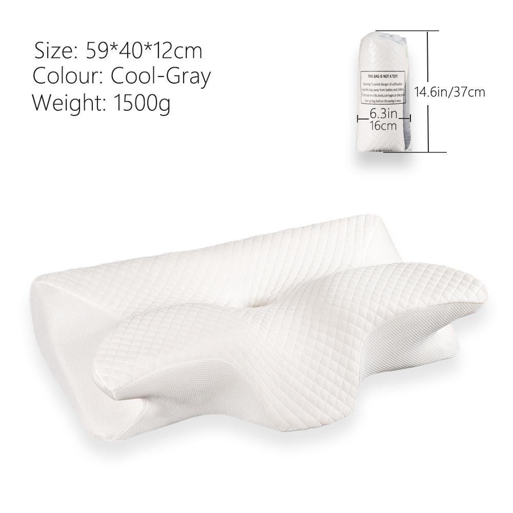 Cross-Border Slow-Rebound Memory Foam Ox Horn Neck Support Pillow