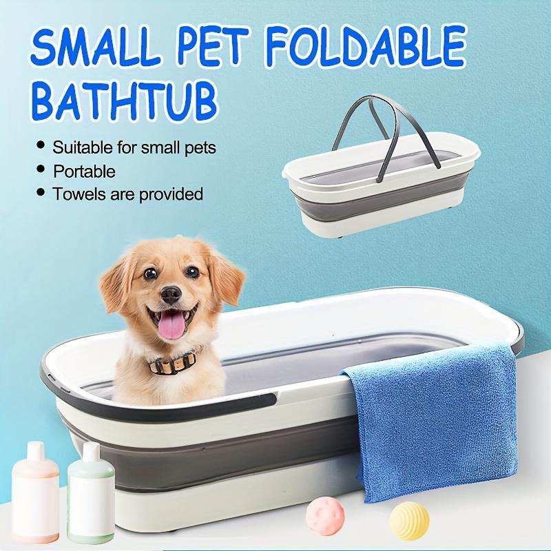 Small Pet Cleaning Kit Pet Bathing Basin Multifunctional Folding Portable Basin Wet and Dry Towel Foldable Portable Indoor