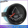 0-190 ohms Universal 52mm Rudder Angle Indicator Gauge 12V 24V with Red Backlight for Marine Boat Yacht Vessel