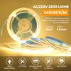 220V 110V LED Strip Light 5M 10M 15M 20M Flexible LED Tape Ribbon 2835 240LEDs/M IP44 Waterproof Rope Light with EU US Plug