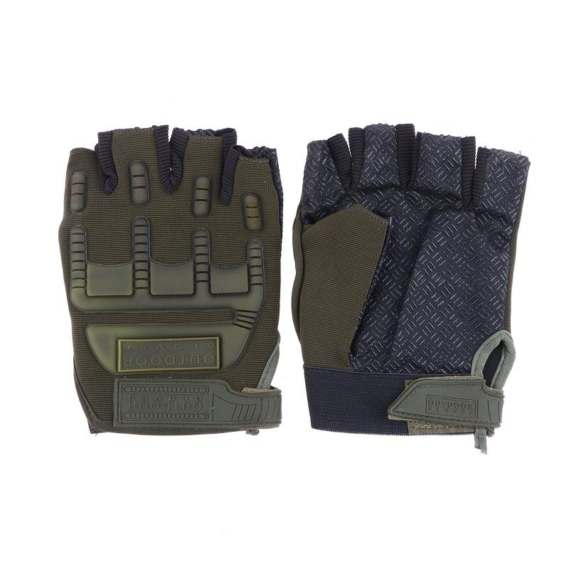

Cycling Kids Gloves Breathable Half Finger Anti-Slip Protective Outdoor Sports Gloves Climbing Running Boys Girls Gloves армия зеленый