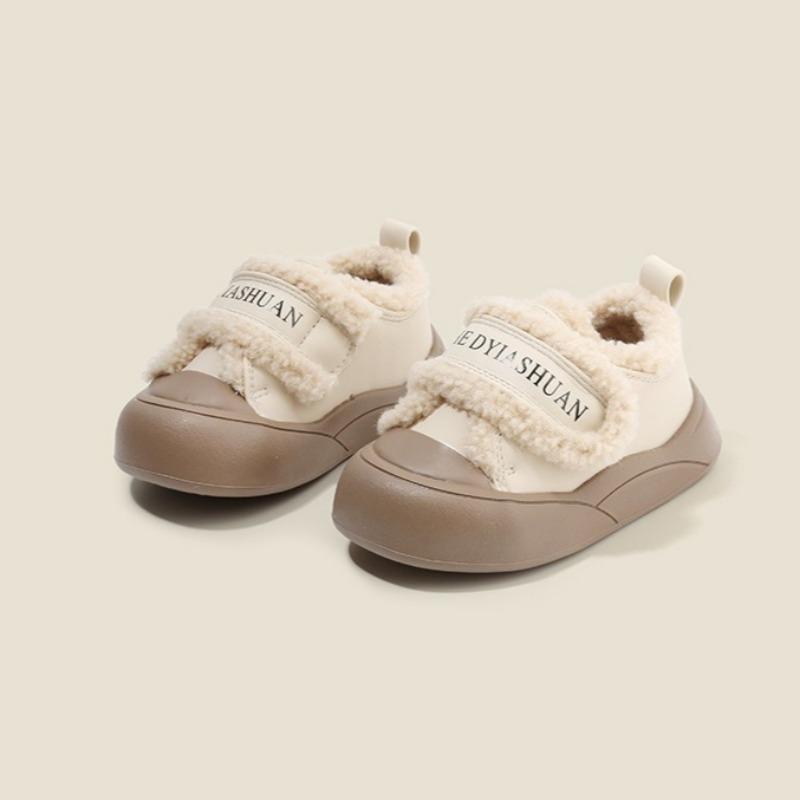 

Детские теплые хлопковые туфли для девочек, легкие туфли для малышей, мужские бархатные туфли на толстой подошве в повседневном стиле 16 бежевый