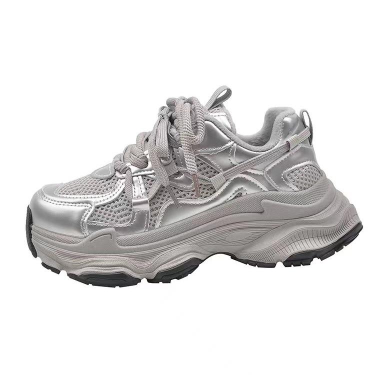 Dad Shoes Girl 2025 Autumn and Winter Fleece Thickened New Height-increasing Shoes Popular Versatile Platform Casual Sports Women's Shoes