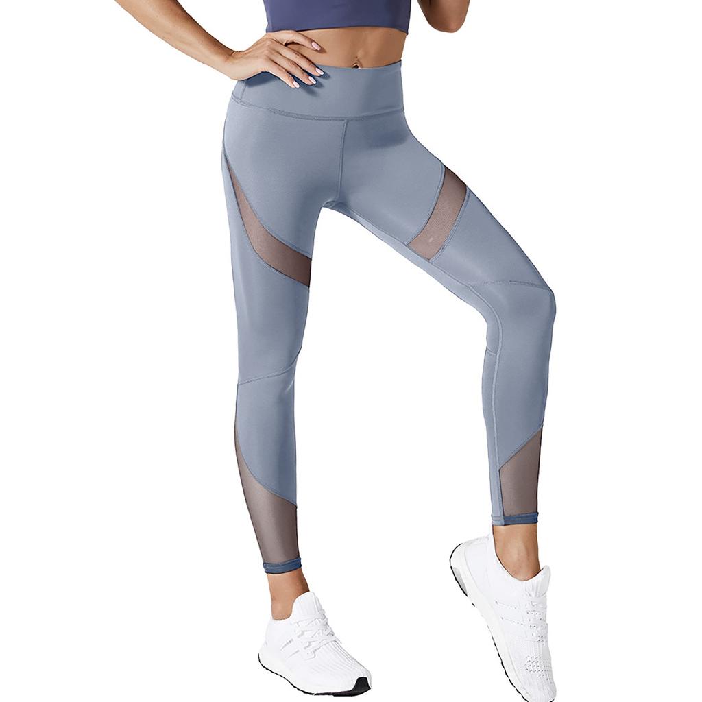 Damskie spodnie do jogi Peach Hip Pants z wysokim stanem, siateczkowe, elastyczne, obcisłe spodnie sportowe, spodnie fitnessowe z podnoszeniem bioder