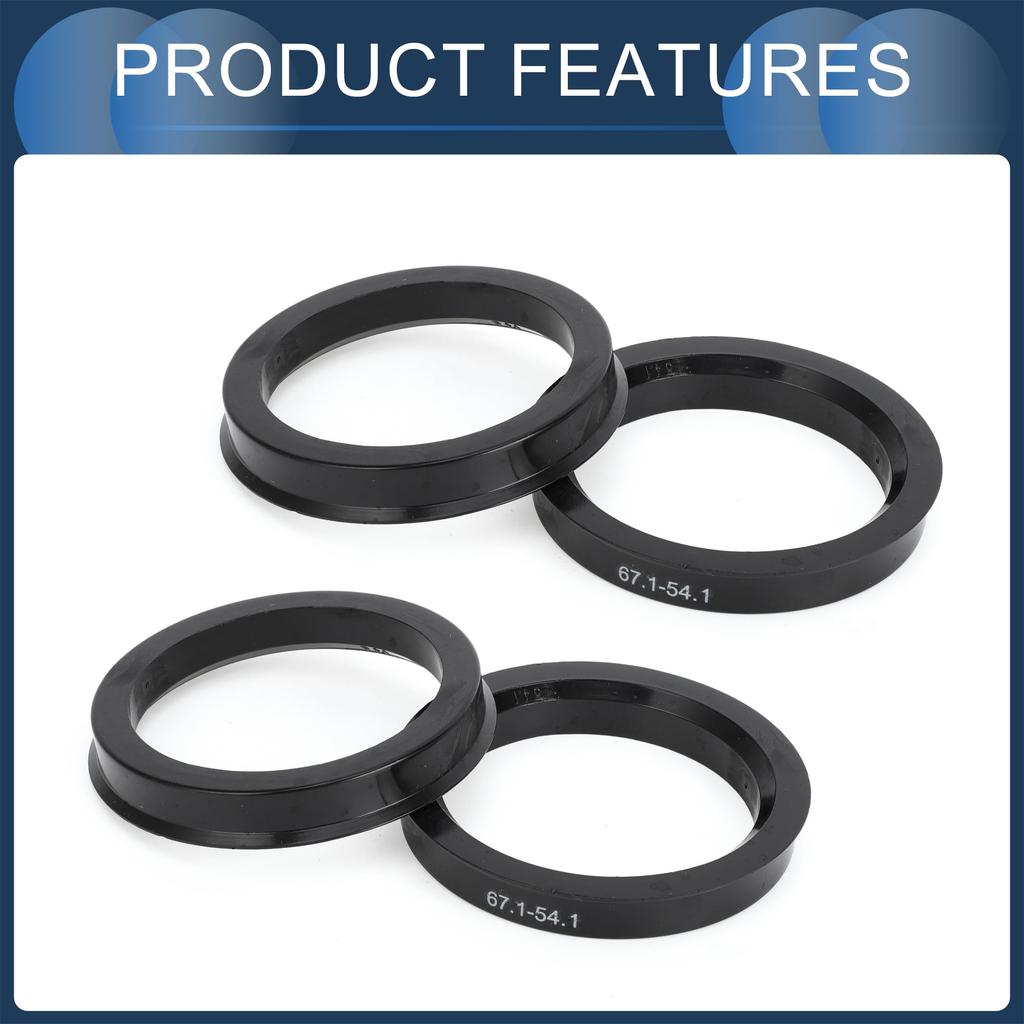 INFINAUTO Hub Centric Ring 54.1mm Inner Diameter 67.1mm OD Car Wheel Hub Ring ABS Plastic Black 4pcs
