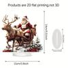 2D Santa Claus Decoration Acrylic Sled with Reindeer Tabletop Christmas Outdoor Decoration Christmas Supplies Party Supplies