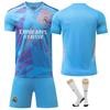 Real Madrid Equipaggiamento Sportivo per Bambini Blu Maglia da Portiere Calcio - Abbigliamento da Portiere per Ragazzi - Tessuto Sportivo Traspirante - Design Bicolore