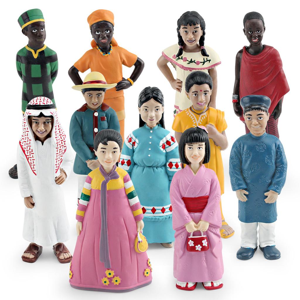 Authentic World Ethnic Pvc Figurine Set With Static Human Models For Collection And Gift
