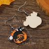 European & American Halloween Pumpkin Cat Candy Basket Earrings