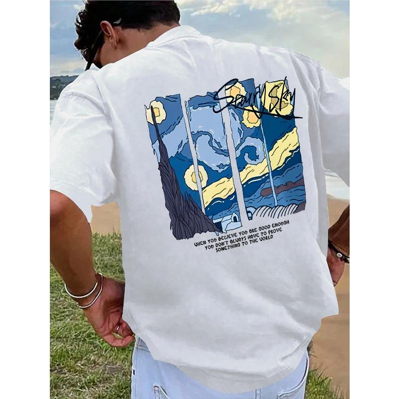 Summer Men s Trendy Fashion Casual Round Neck Short Sleeve T-Shirt S