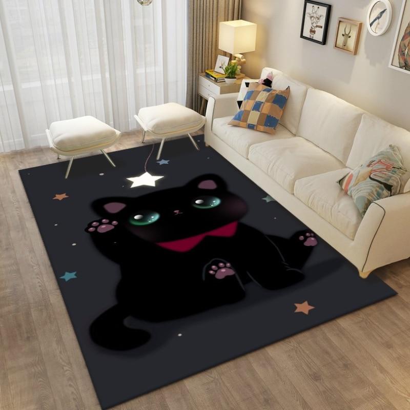 Cartoon Cute Cat Animals Carpets Rug for Living Room Bedroom Children's Room Decorative Floor Mat Kithen Bath Non-slip Area Rug
