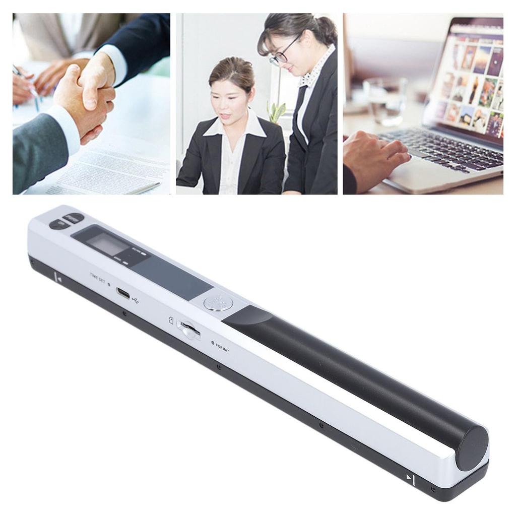 Portable Scanner, 900 DPI Handheld Image Scanner with Storage Bag, Scan Wand Photo Scanner for A4 Documents, Photos, Pages, and Text (Silver)